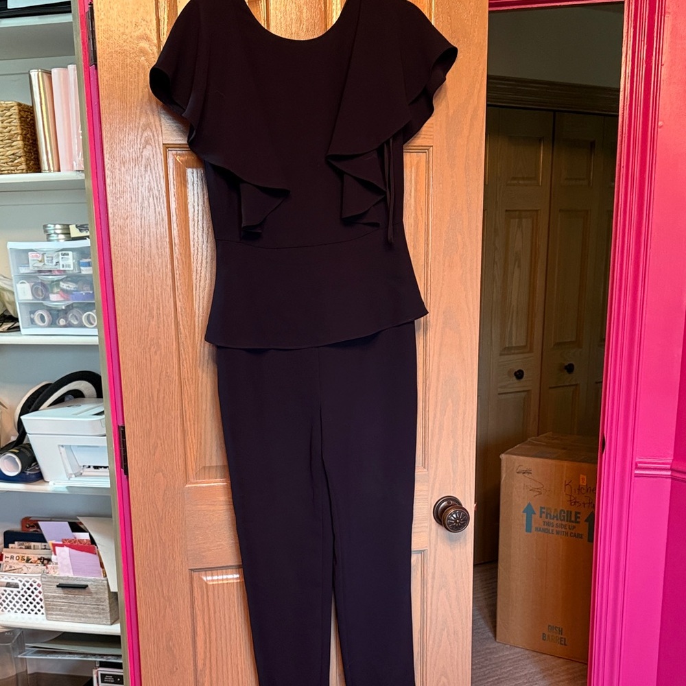 Antonio melani size 6 Black Ruffled Jumpsuit